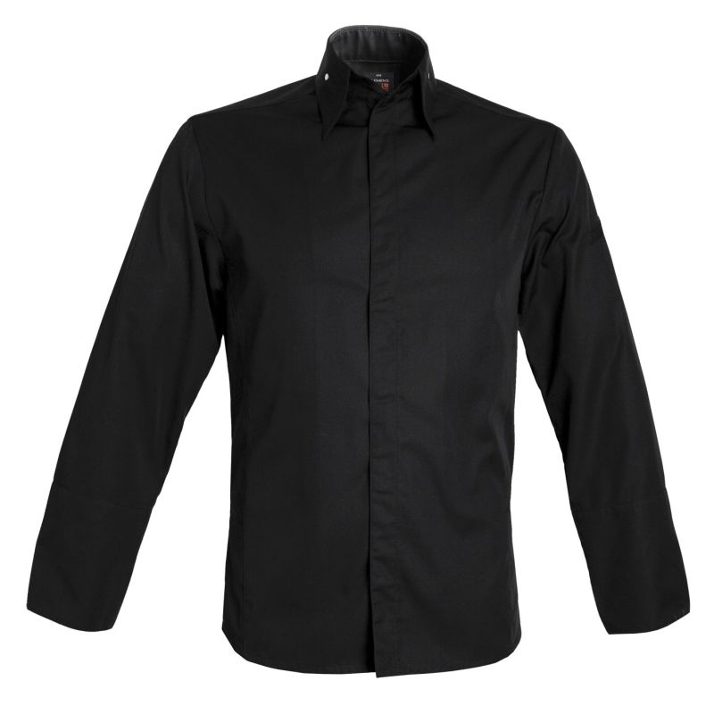 Milano Ls Mens Shirt Coat Chefs Jacket Black Size T1