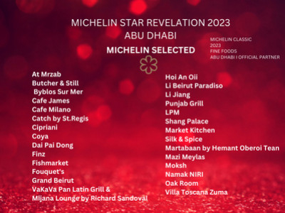 Michelin Star Revelation 2023- Abu dhabi